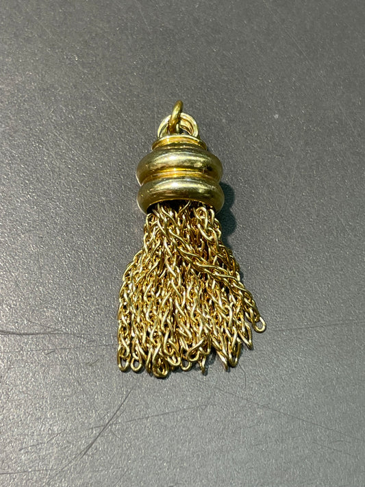 复古 18K 黄金流苏吊坠
