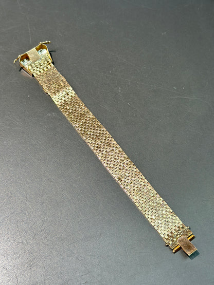 复古 14K 金钻石扣腰带手链