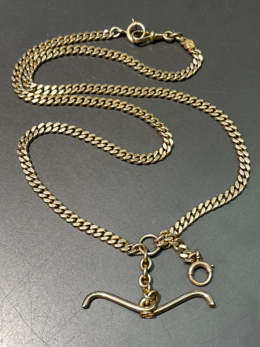 Vintage 14K Yellow Gold 5.0 mm Albert Watch Chain Necklace 23.0 inch