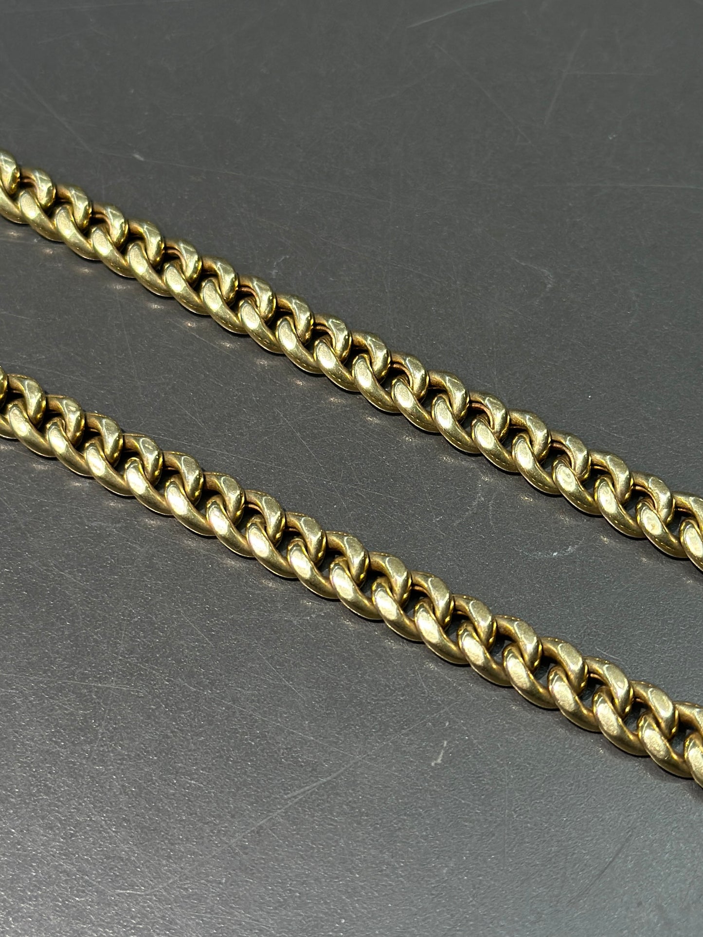 Vintage 14K Gold Hollow Curb Link Chain Necklace