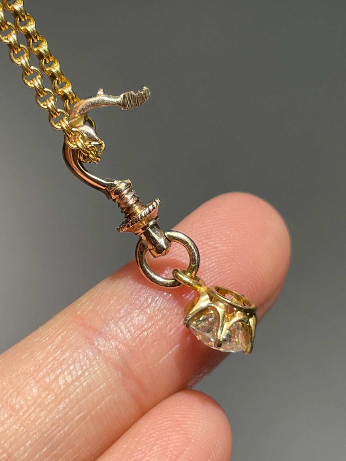 Vintage 14K Gold 0.81 CTW Old Mine Cut Diamond Charm Pendant