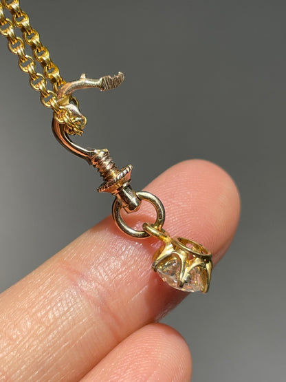 Vintage 14K Gold 0.81 CTW Old Mine Cut Diamond Charm Pendant