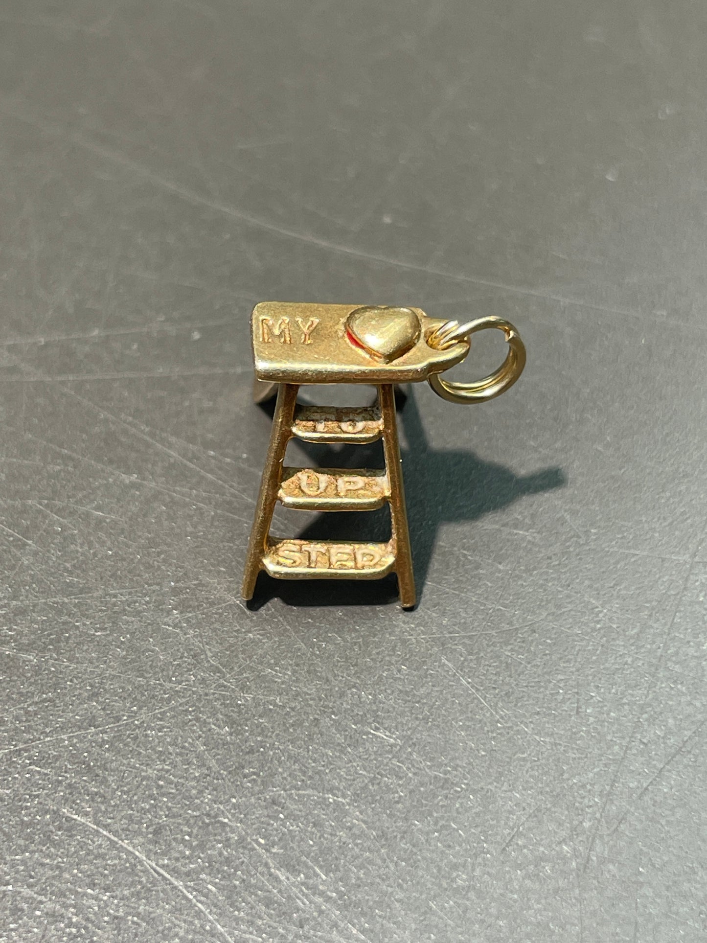 Vintage 14K Gold “Step Up to My Heart” Stair Charm