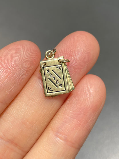 Vintage 14K Gold Articulating Notepad Charm