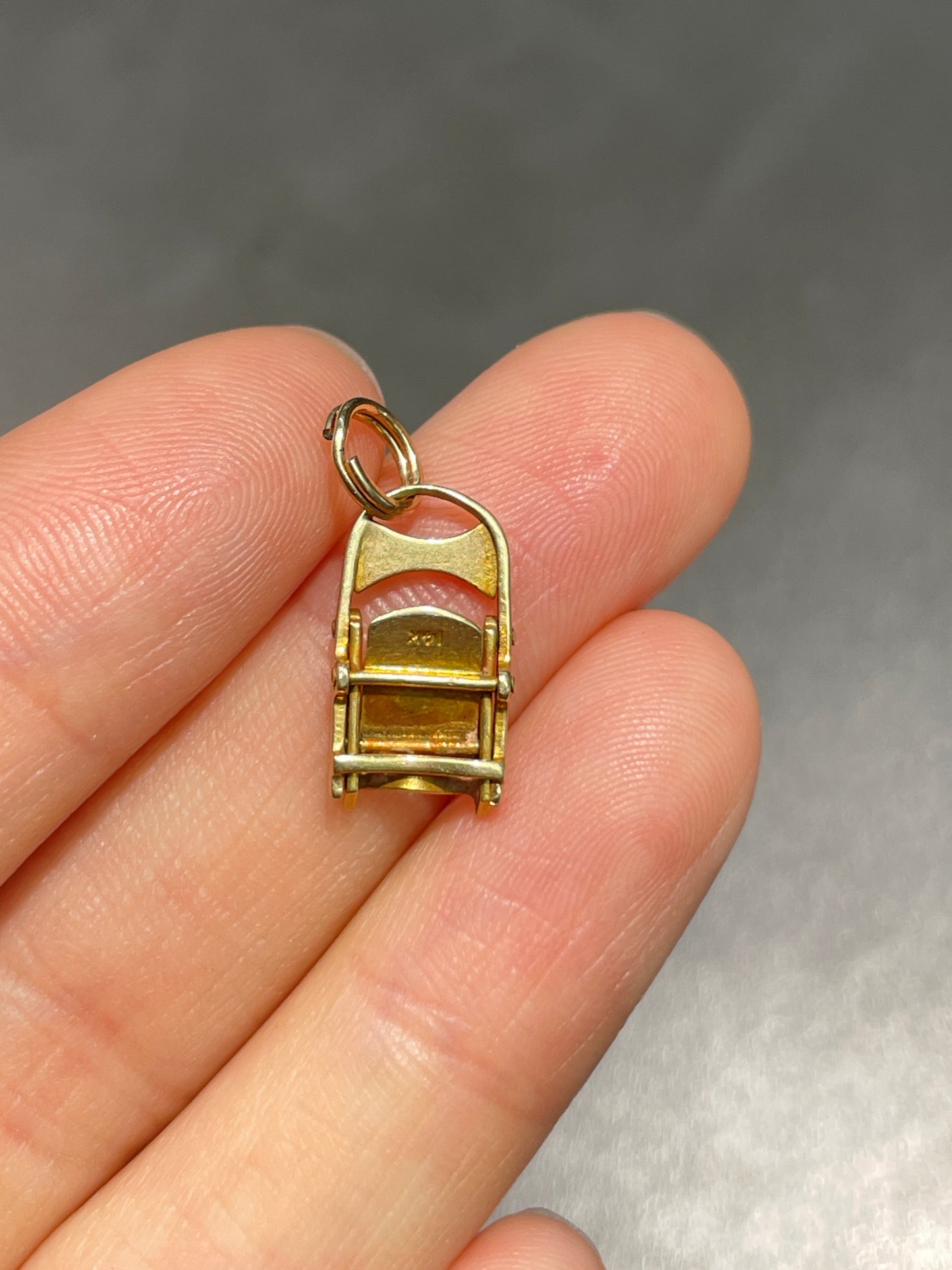 Vintage 14K Gold Articulating Chair Charm