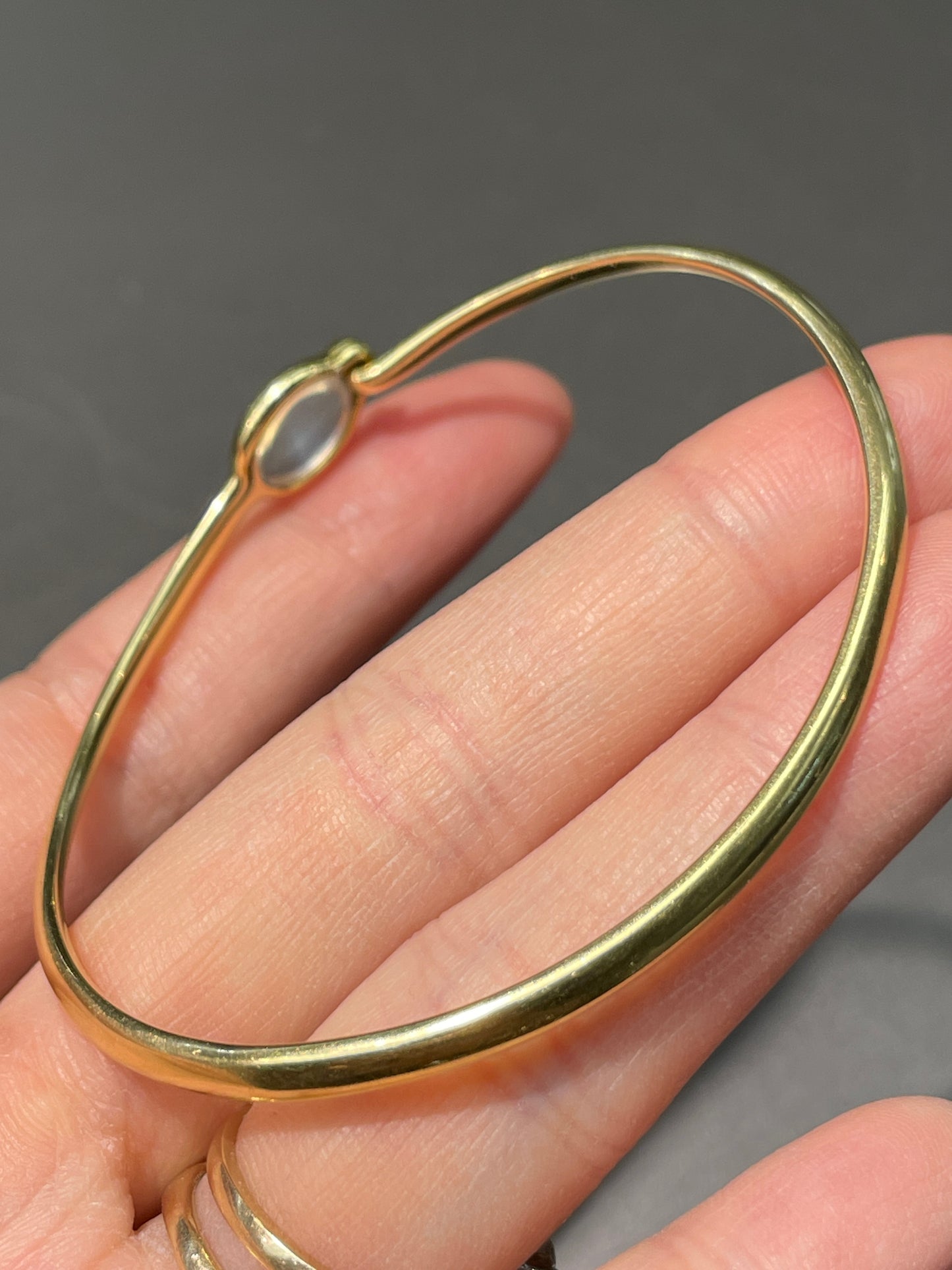 Georg Jensen 18K Gold Torun Ceylon Moonstone Bangle Bracelet