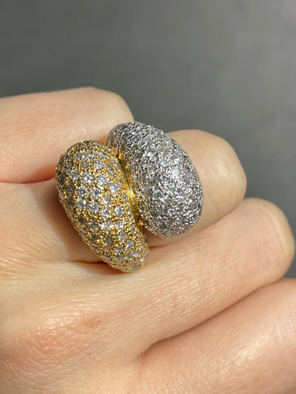 18K Gold 5.30 CTW Diamond Bypass Bombe Ring