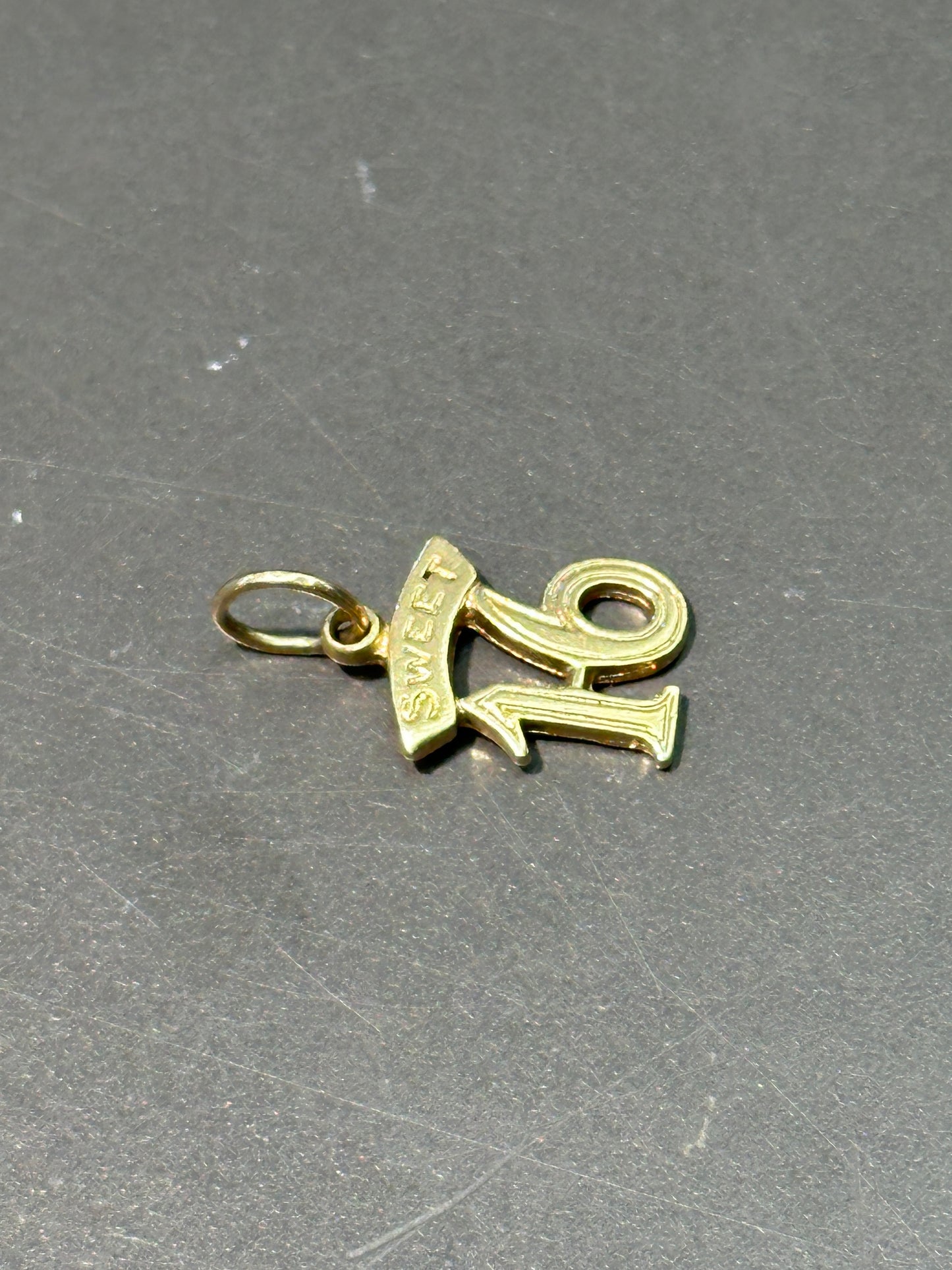 Vintage 14K Gold Sweet Sixteen Charm