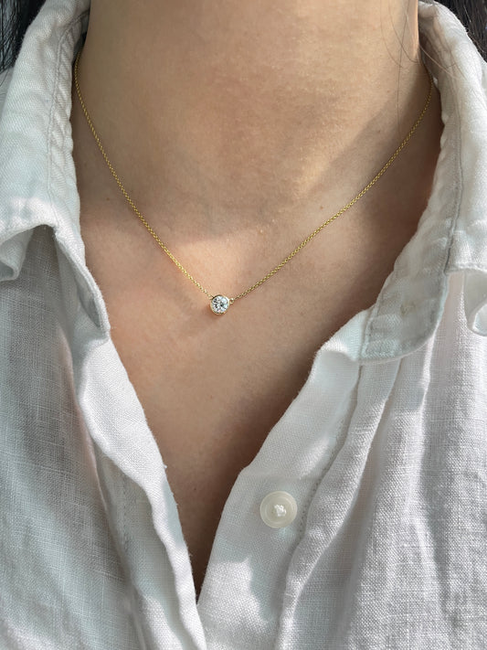 14K Gold 0.45 CTW Single Diamond Necklace