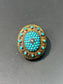 Broche victorienne en diamant turquoise en or 14 carats