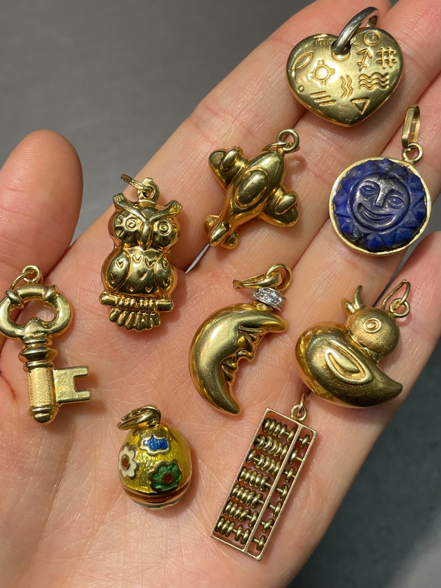 14K Yellow Gold Articulating Abacus Charm