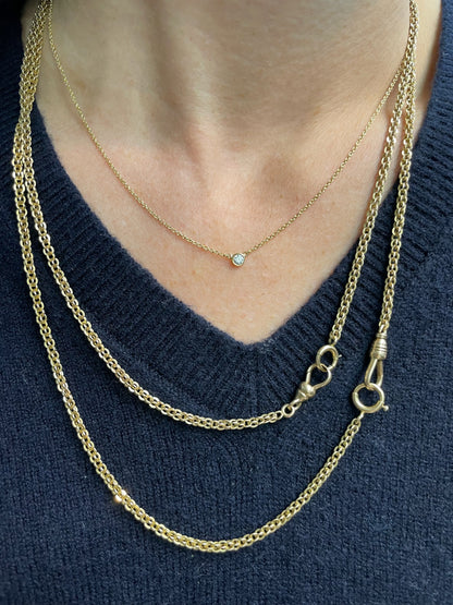 Antique 14K Gold Fancy Link Watch Chain Necklace 20.0 inch