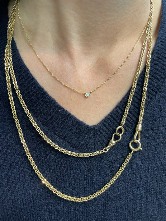 Antique 14K Gold Fancy Link Watch Chain Necklace 20.0 inch