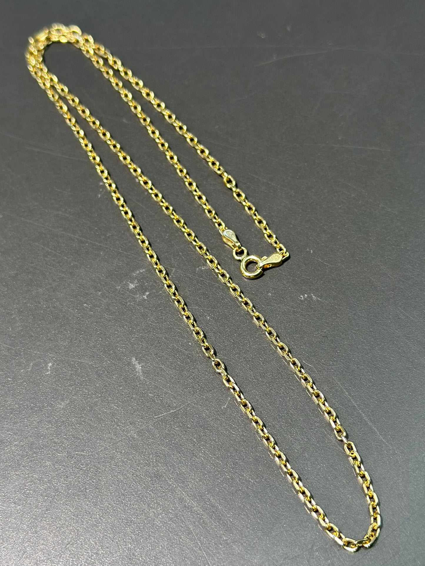 14K Gold Petite Biker Chain Necklace 18.0 inch