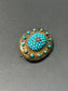 Victorian 14K Gold Turquoise Diamond Brooch