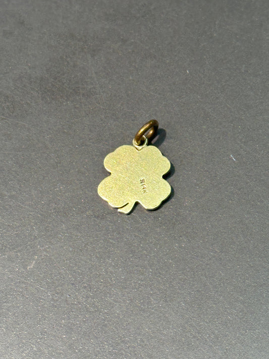 Vintage 14K Yellow Gold Four Leaf Clover Charm