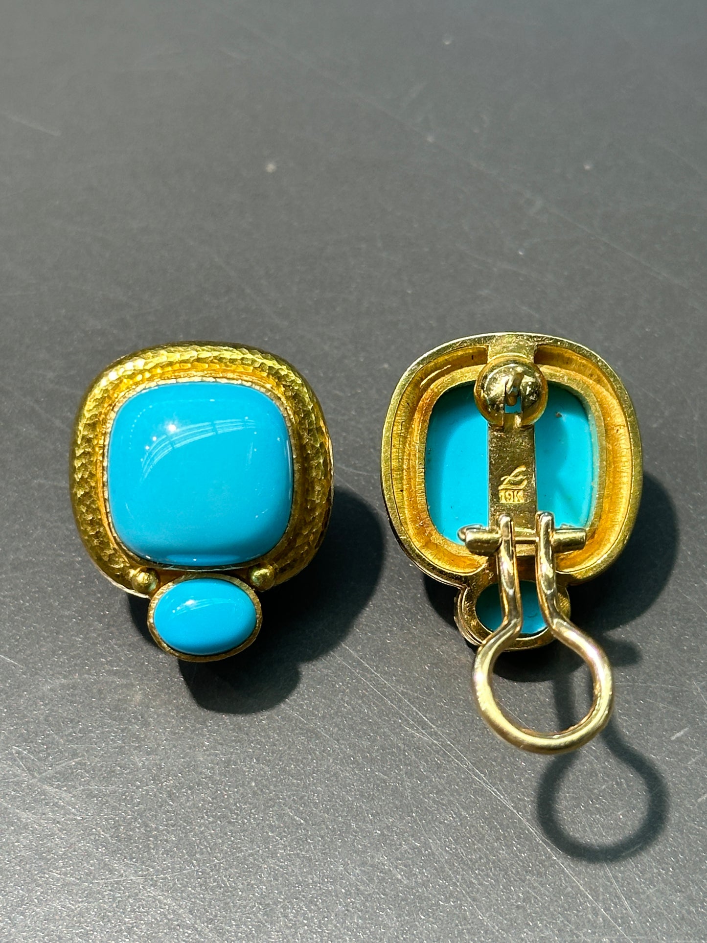 Elizabeth Locke Natural Sleeping Beauty Turquoise Earrings