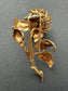 French 18K Gold Ruby Diamond En Tremblant Flower Brooch