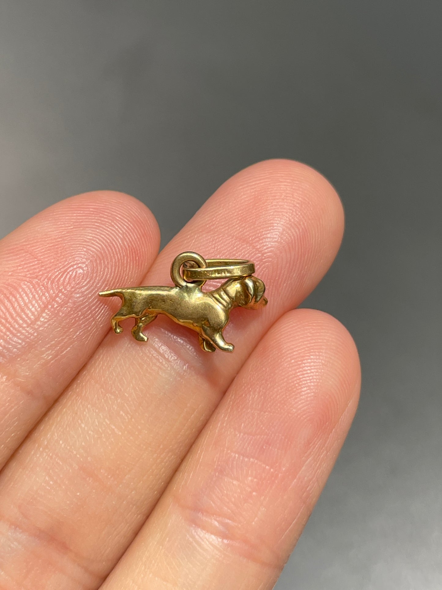 Vintage 18K Gold Daschund Charm