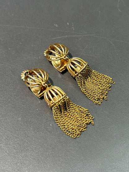 埃及 18K 金流苏耳环