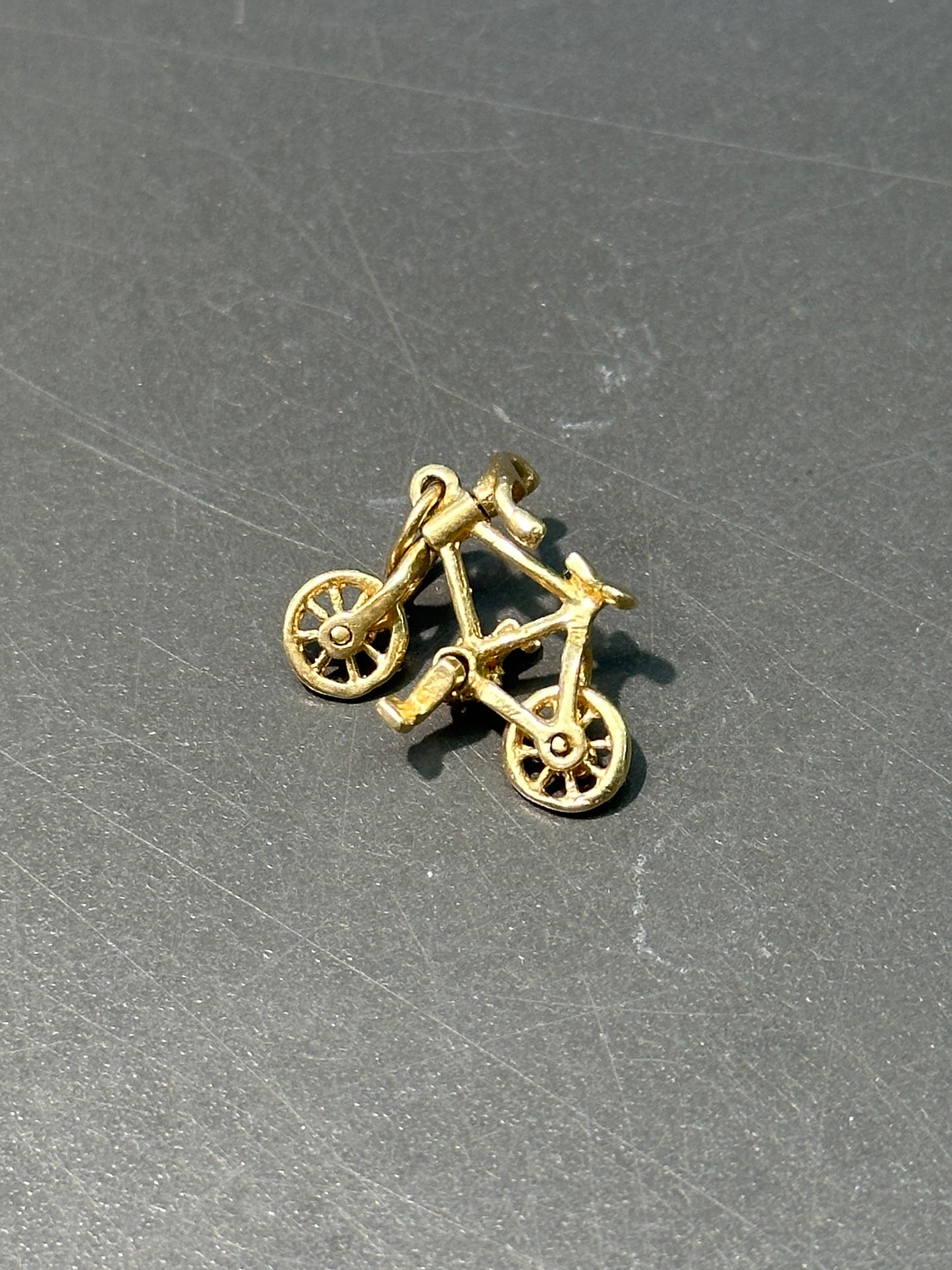 Vintage 14K Gold Articulating Bicycle Charm