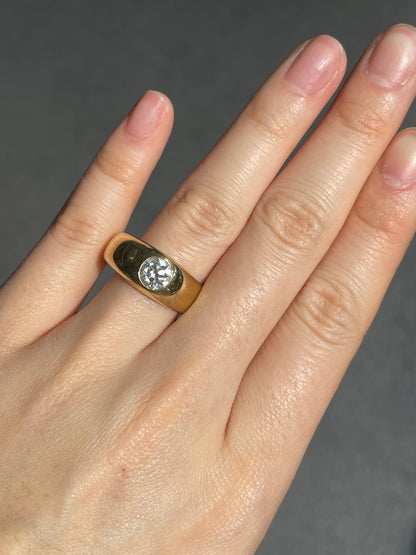 Antique 14K Yellow Gold 0.75 CTW Diamond Gypsy Ring