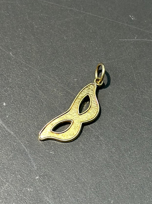 复古 14K 金面具吊饰