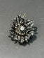 French Victorian Silver and 18K Gold Diamond Flower Brooch