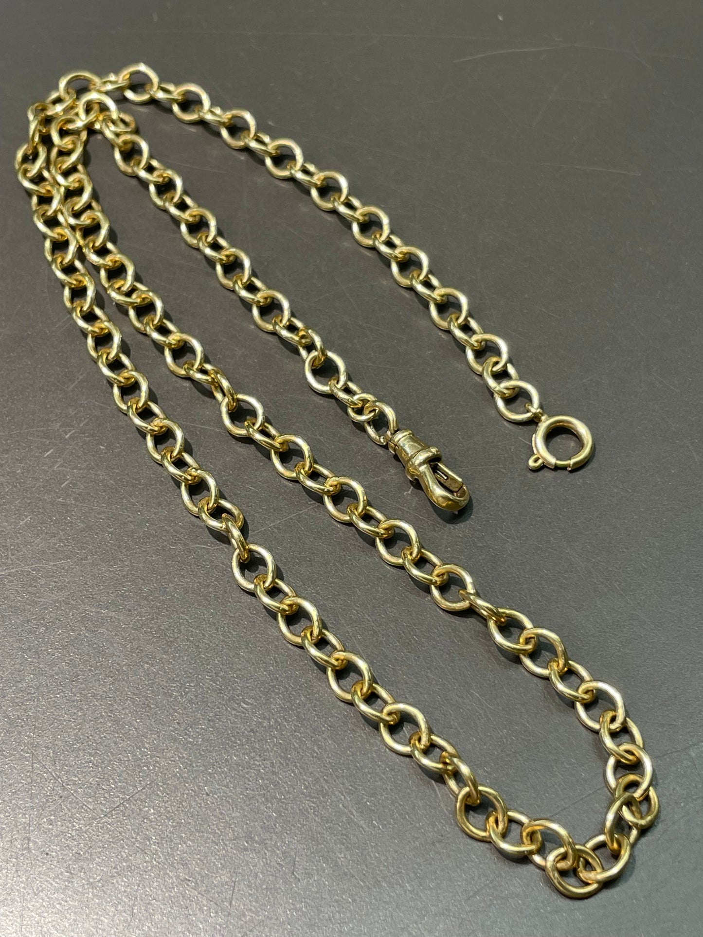Vintage 14K Yellow 6.0 mm Oval Link Watch Chain Necklace 21.0 inch