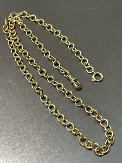 Vintage 14K Yellow 6.0 mm Oval Link Watch Chain Necklace 21.0 inch