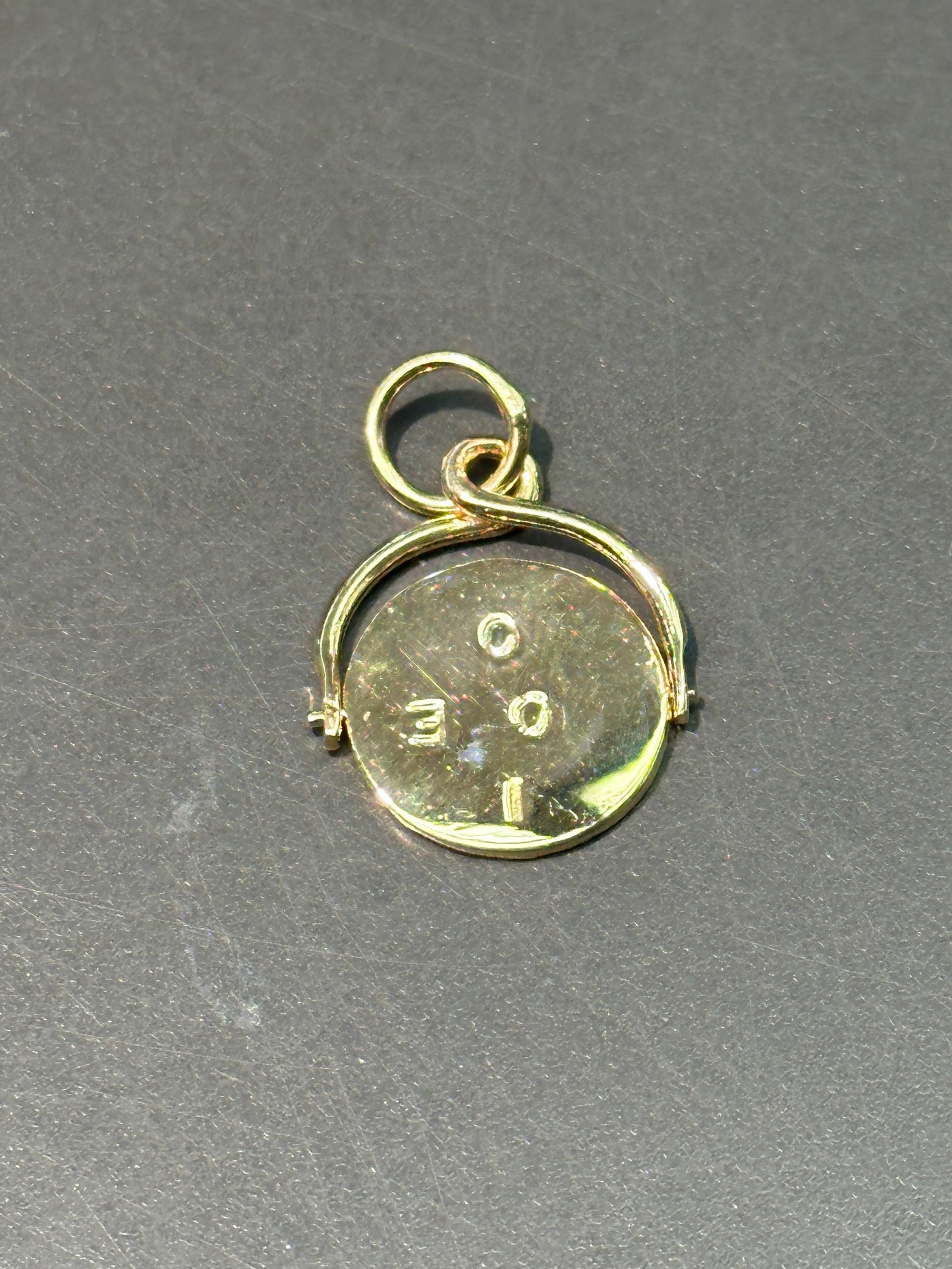 14K Yellow Gold "I LOVE YOU" Spinner Charm