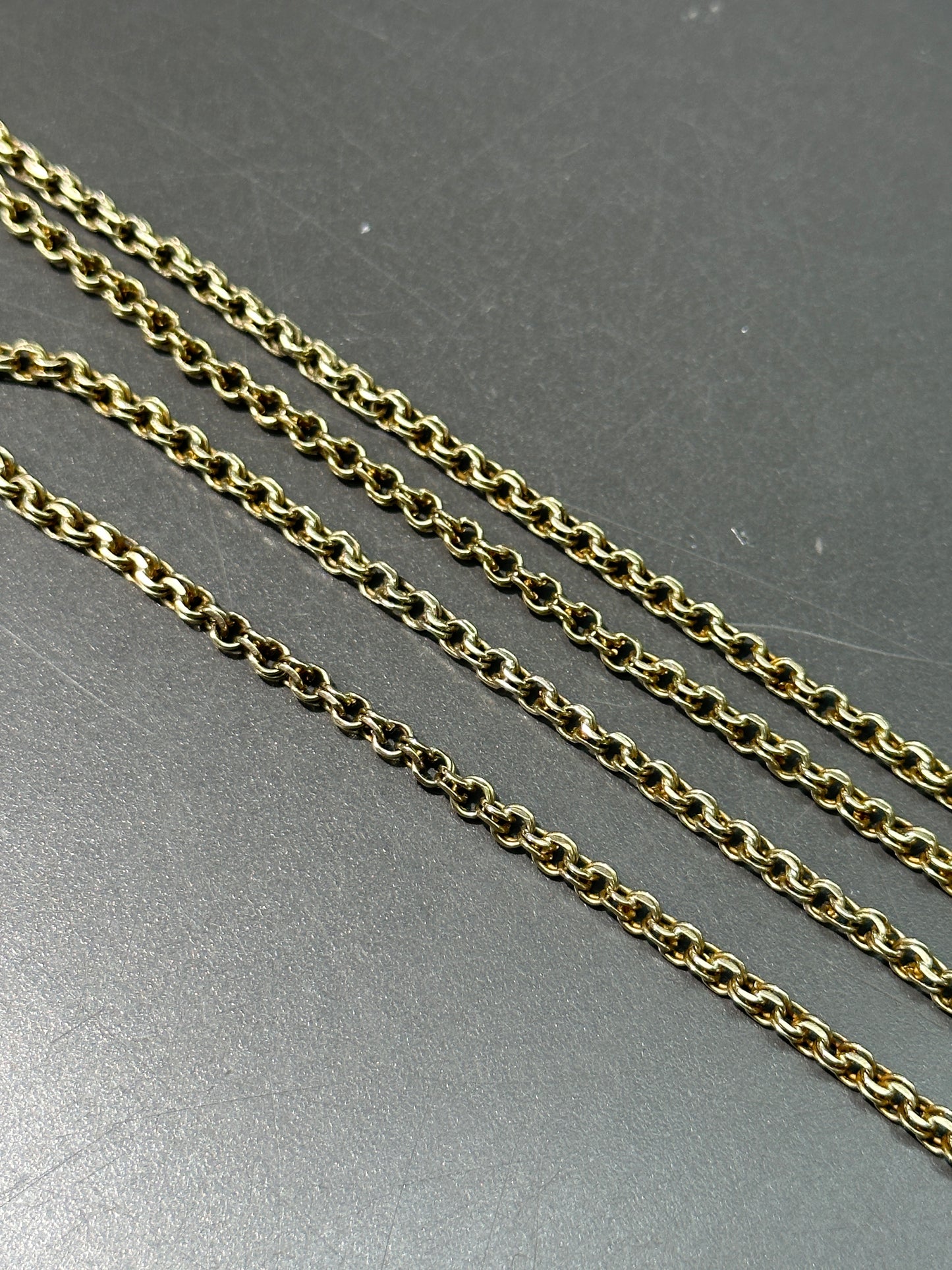 Victorian 14K Gold Double Link Watch Chain Necklace 18.5”