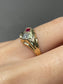 Vintage Retro 14K Yellow Gold 0.06 CTW Diamond Ruby Ring