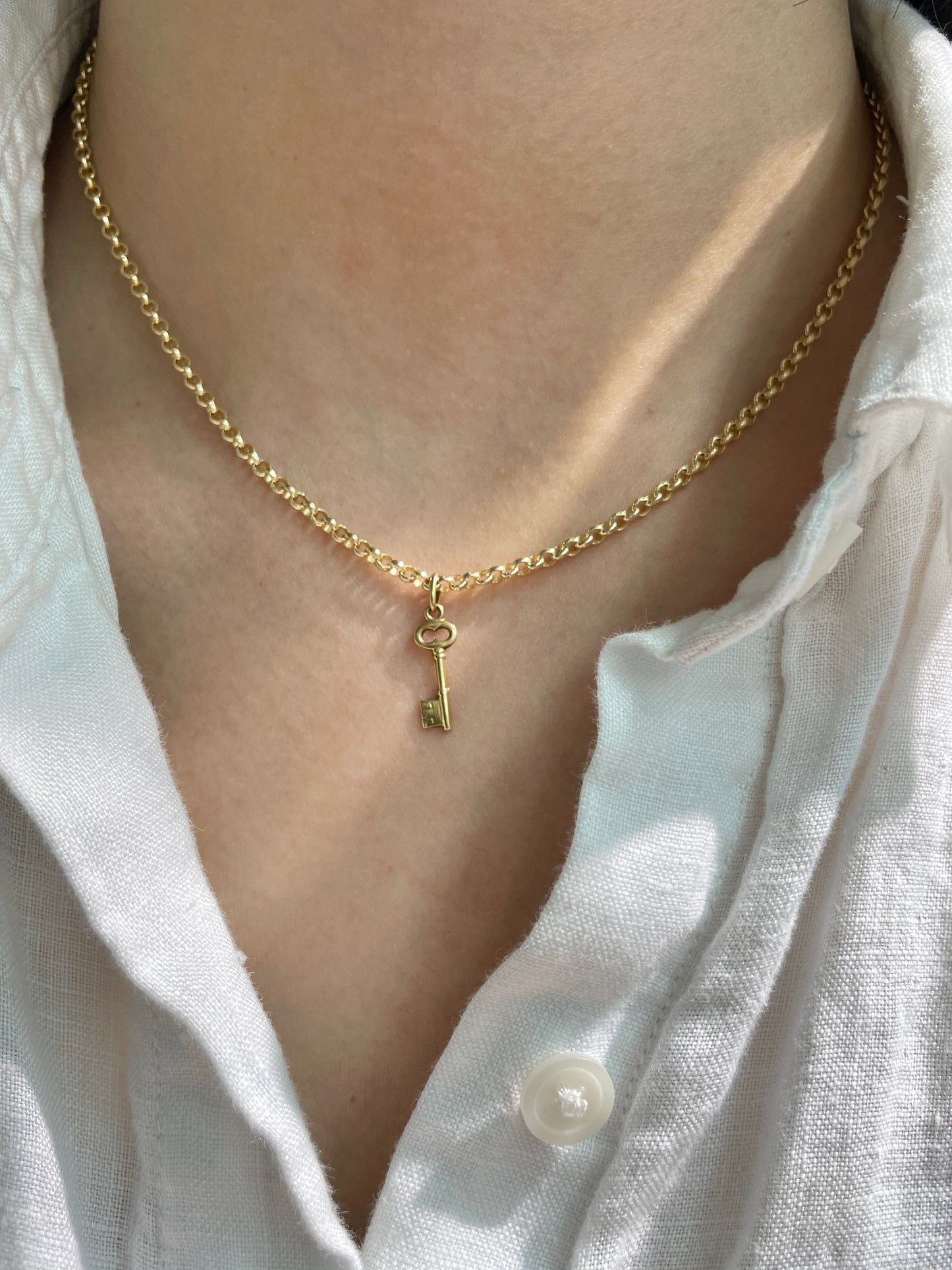 Vintage 18K Gold Mini Key Charm