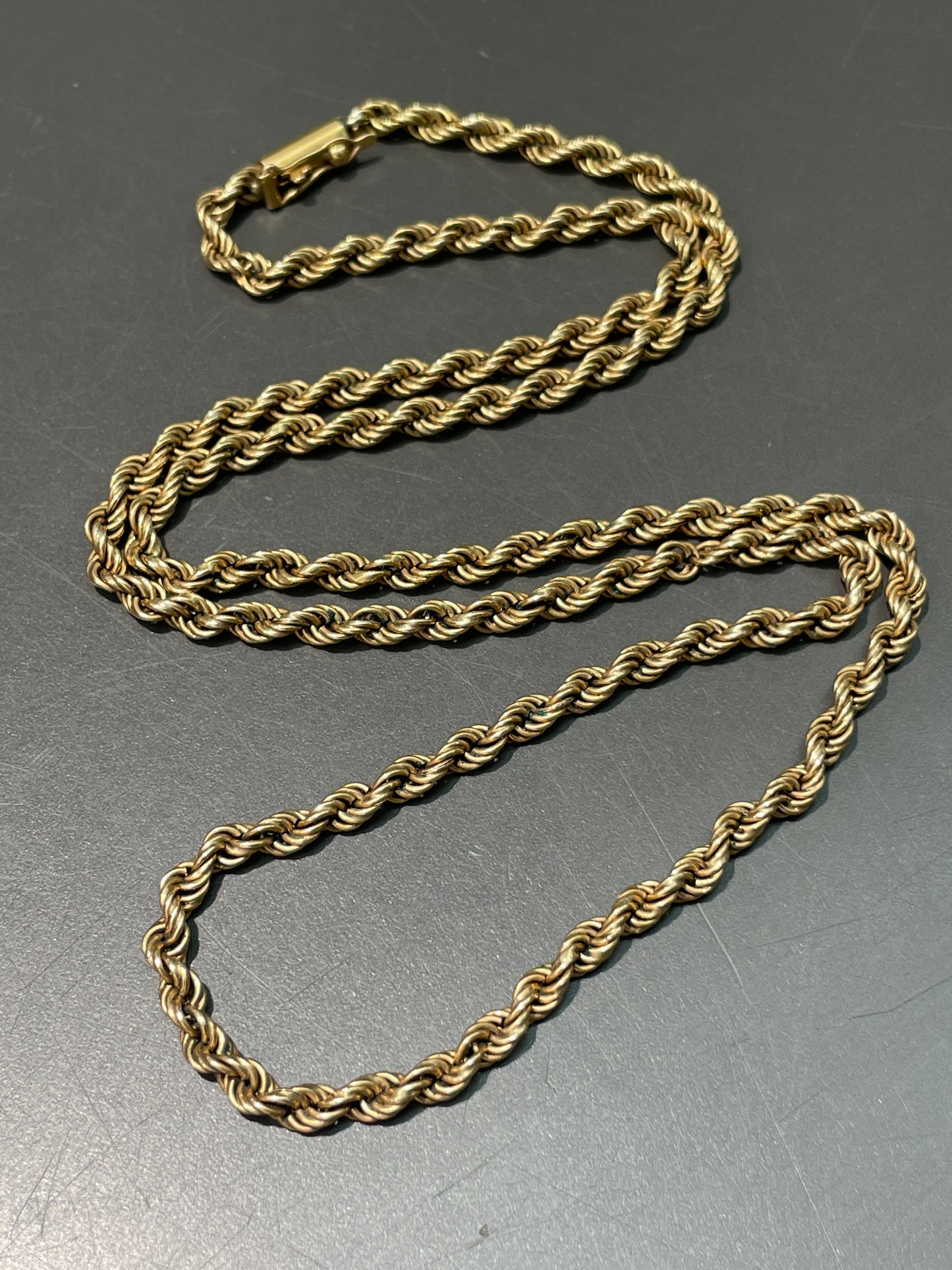 Vintage 18K Gold Rope Chain Necklace