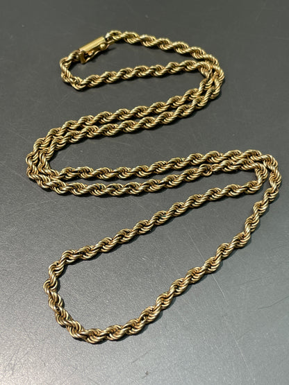 Vintage 18K Gold Rope Chain Necklace