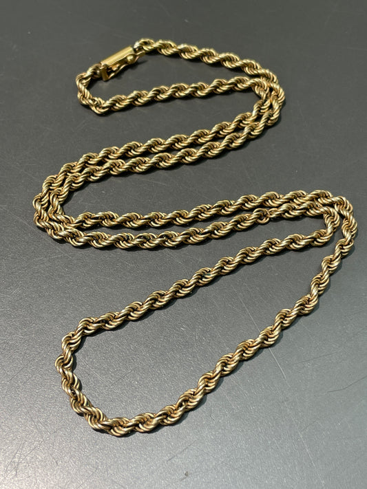 Vintage 18K Gold Rope Chain Necklace