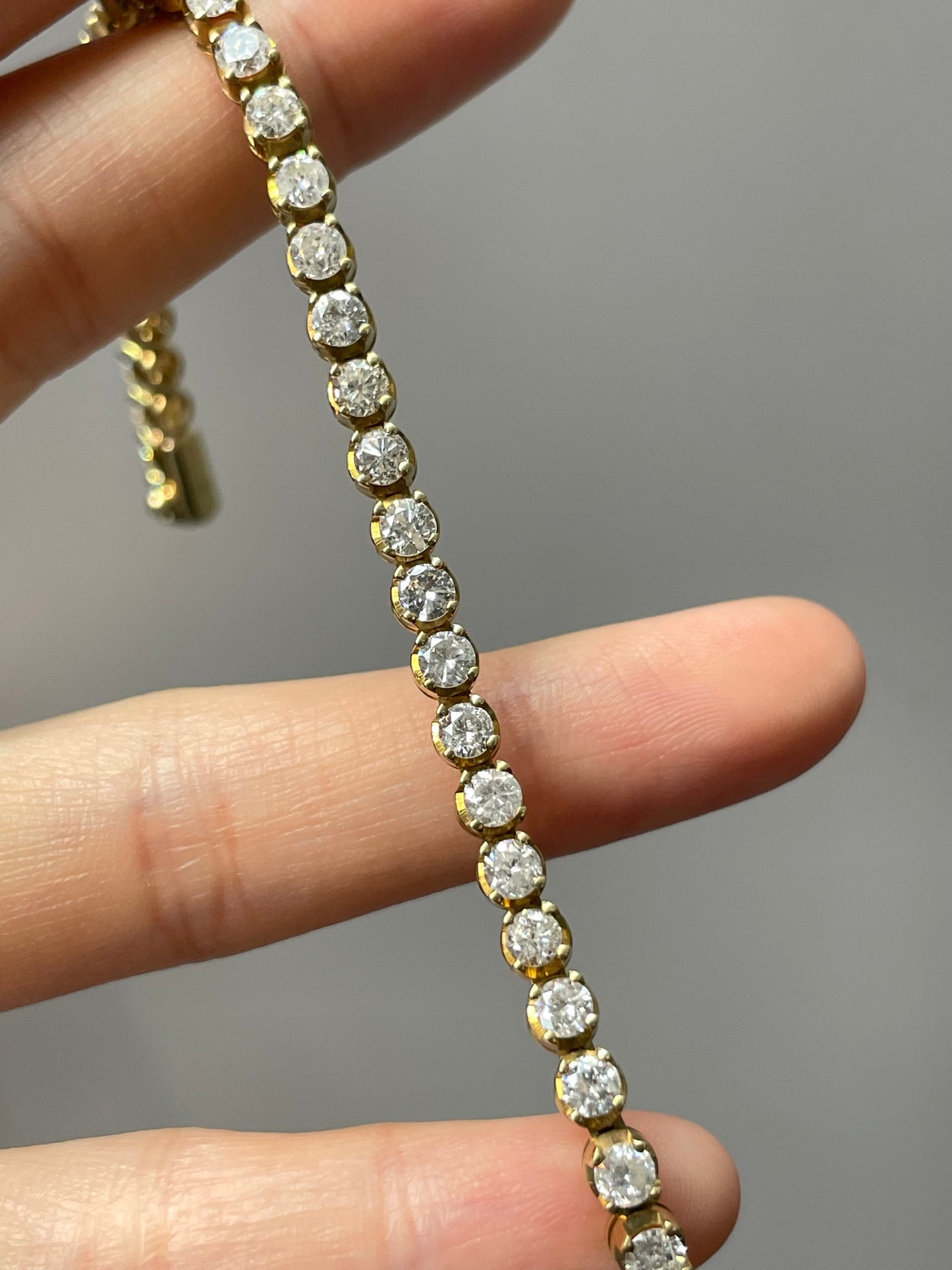 14K Yellow Gold 5.16 CTW Diamond Tennis Bracelet