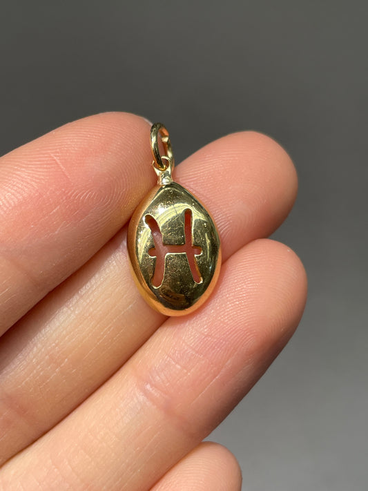 18K Gold Pisces Horoscope Charm