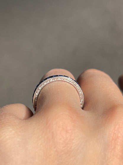 Antique French Platinum Sapphire Band Ring