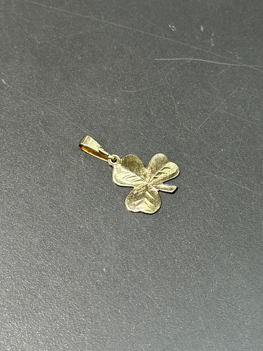 14K 金三叶草吊坠