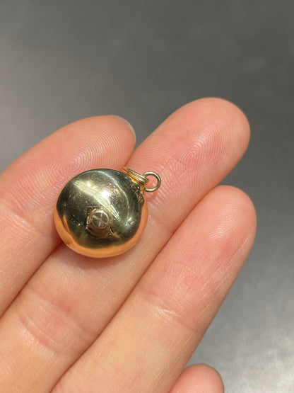 Vintage 14K Gold Spinning Roulette Wheel Enamel Charm
