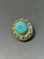 Victorian 14K Gold Turquoise Diamond Brooch