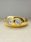 14K Gold Three Stone Gypsy Ring