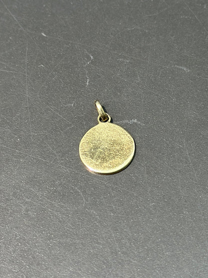 14K 金心形旗帜珐琅吊饰