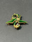 Broche Art Nouveau Dragon Griffin en émail doré 14 carats