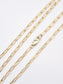 14K Gold Hollow Paper Clip Chain Necklace 18.0”