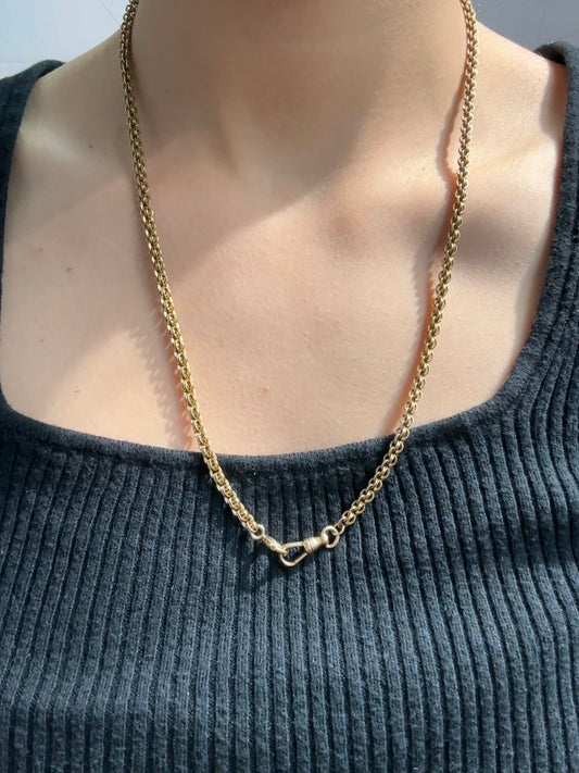 Antique 14K Gold Fancy Link Watch Chain 22.25 inches