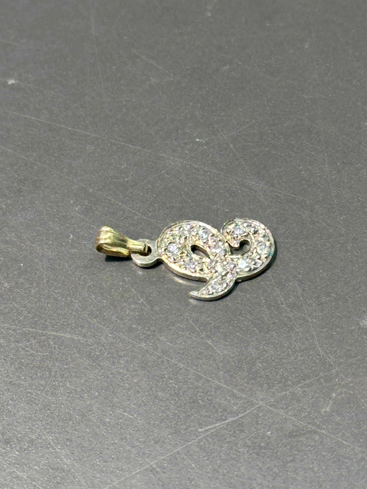 复古 14K 金 0.20 CTW 钻石 C/E 字母吊饰