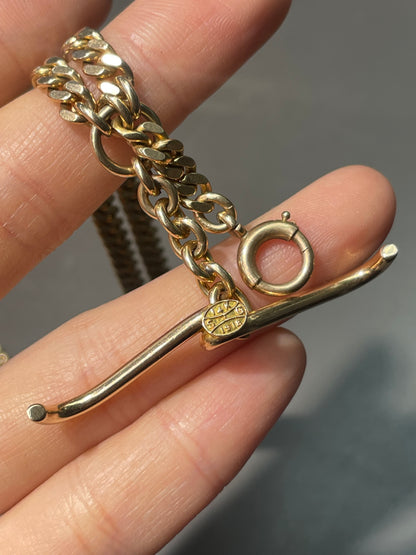 Vintage 14K Yellow Gold 5.0 mm Albert Watch Chain Necklace 23.0 inch